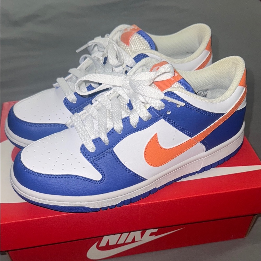 Nike Blue and Orange Sneakers Classic Low-Top Design